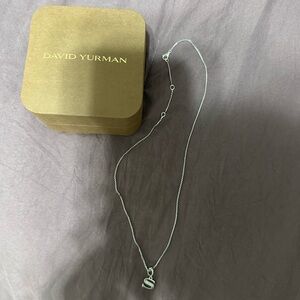 David Yurman Pavë S Initial Pendant Necklace